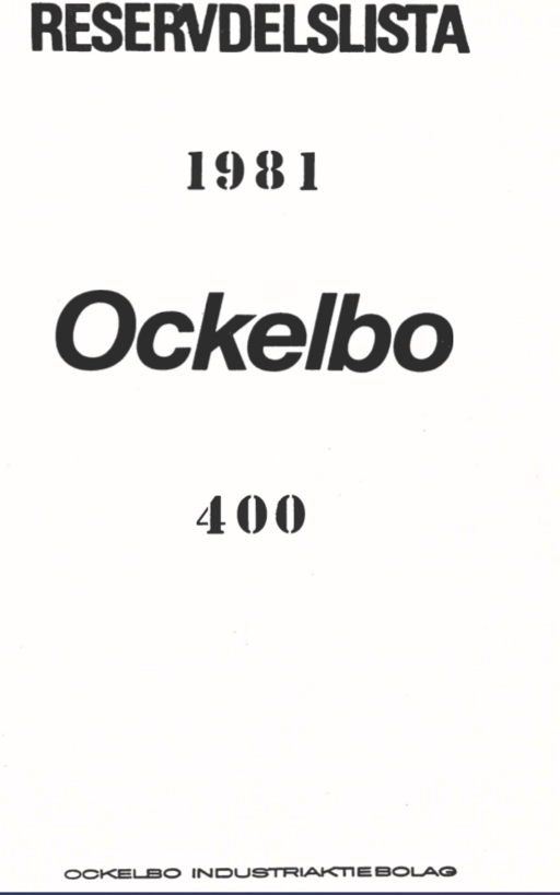 Reservdels lista Ockelbo 400 1981