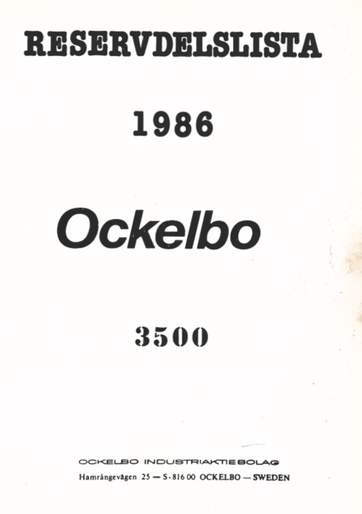 Reservdelslista Ockelbo 3500
