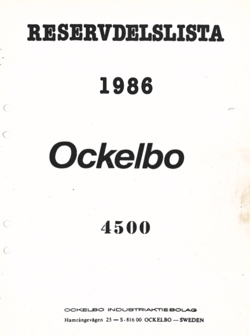 Reservdelslista Ockelbo 4500