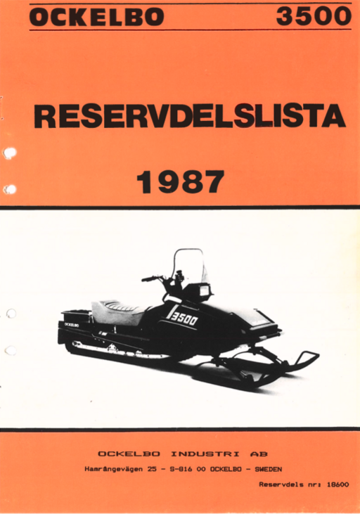 Reservdels lista Ockelbo 3500-1987