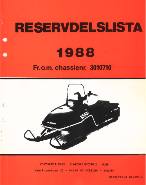 Reservdels lista Ockelbo 3500-1988