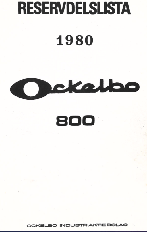 Reservdels lista Ockelbo 800 1980