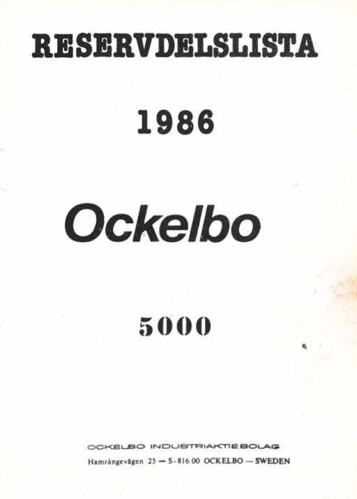 Reservdelslista Ockelbo 5000