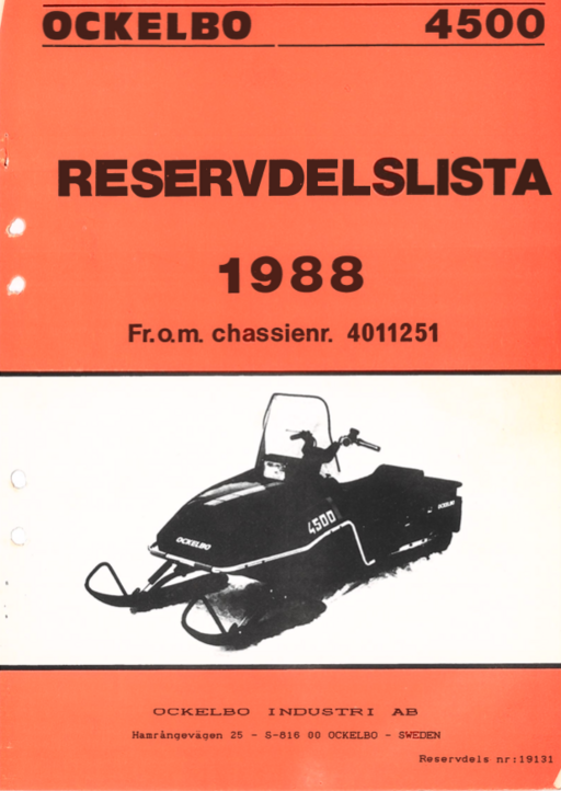 Reservdels lista Ockelbo 4500-1988