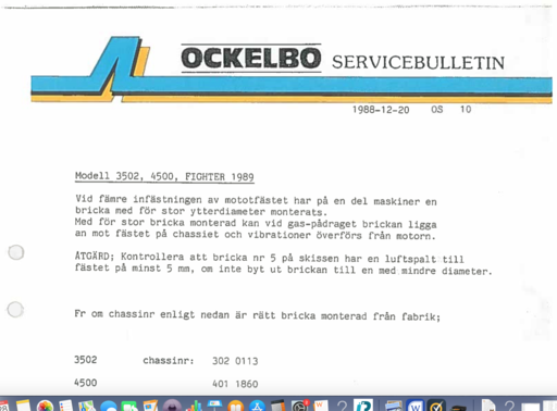 Ockelbo service buletin 88