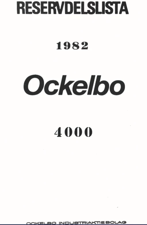 Ockelbo 4000 reservdels lista 1982