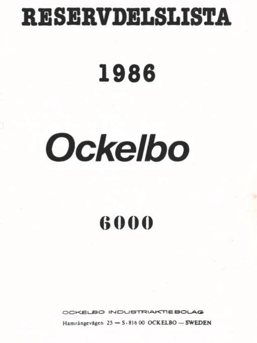 Reservdelslista Ockelbo 6000