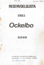 Reserv delslista Ockelbo 6000 1985