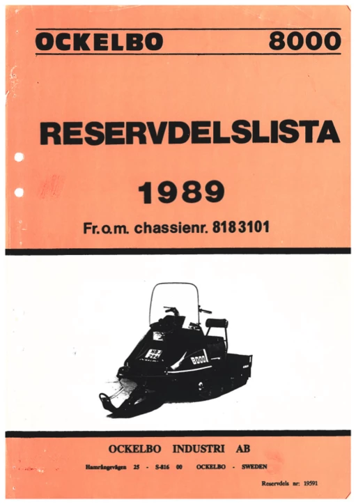 Reserv delslista Ockelbo 8000 1989