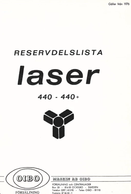 Ockelbo Laser Reservdelslista